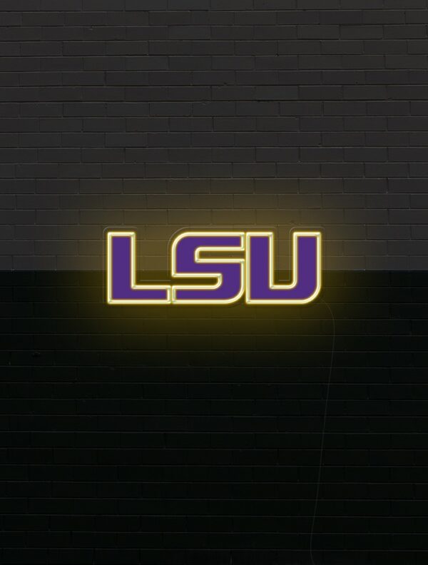 LSU college football neon sign, LSU Tigers logo sign