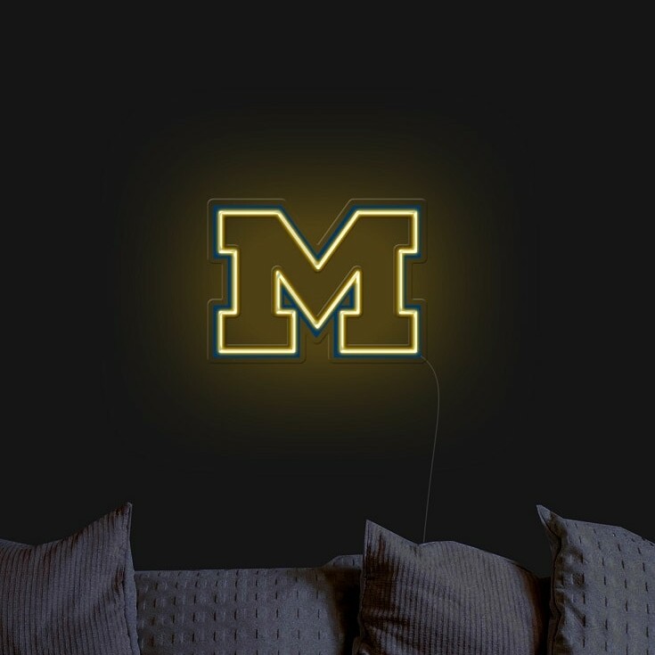 Michigan Wolverines football neon light, neon sign for michigan wolverines