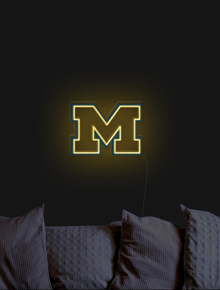 Michigan Wolverines football neon light, neon sign for michigan wolverines