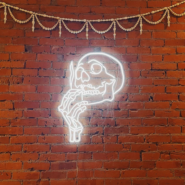 Smoking Skull Head Neon Sign