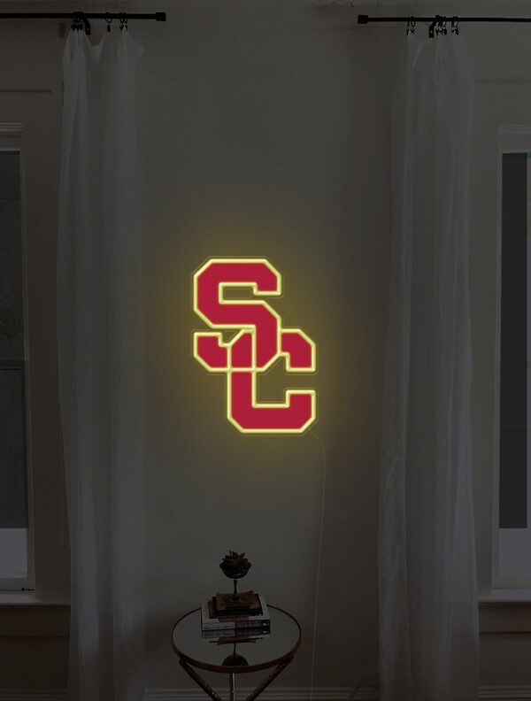 Trojans football neon lights, neon sign for USC