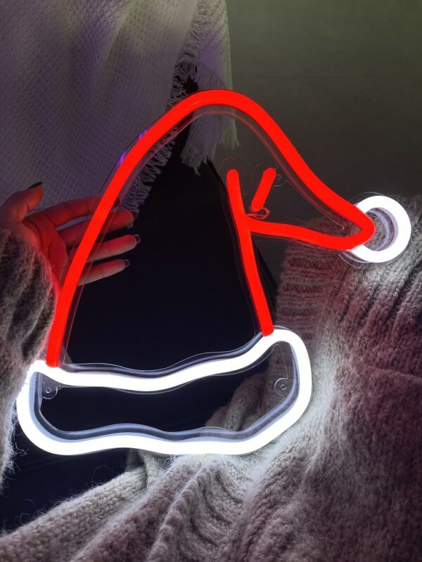 christmas hat neon light