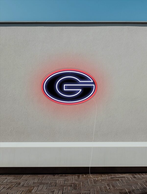 georgia bulldog football neon sign, college football neon lights