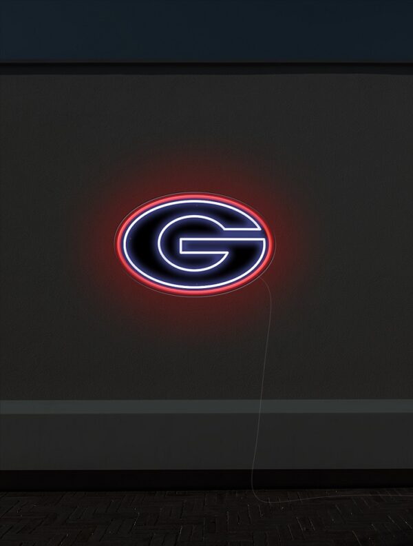 georgia football neon sign, bulldogs neon lights