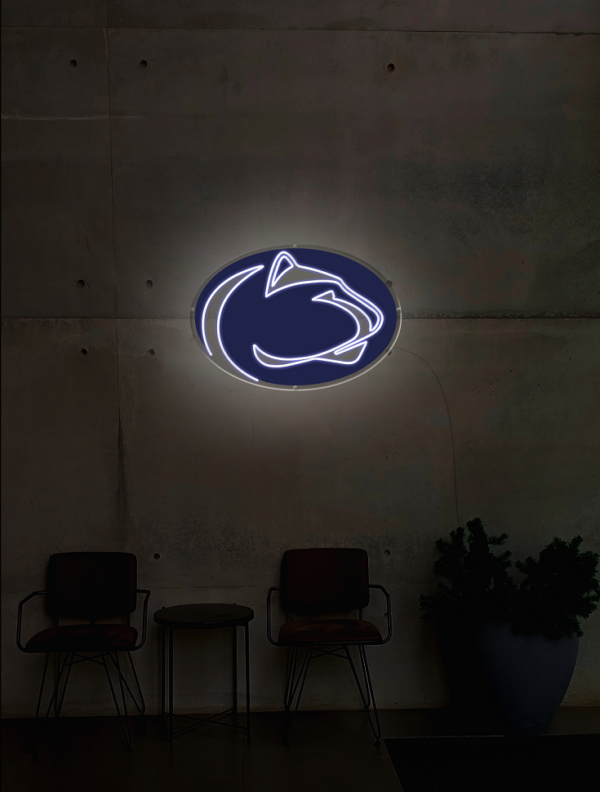 neon lights for penn state football logo