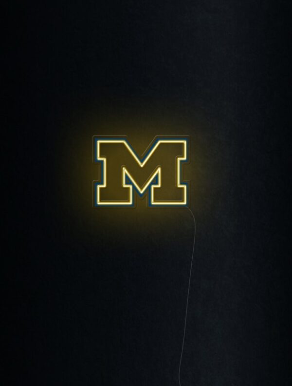 neon signs of Michigan Wolverines football