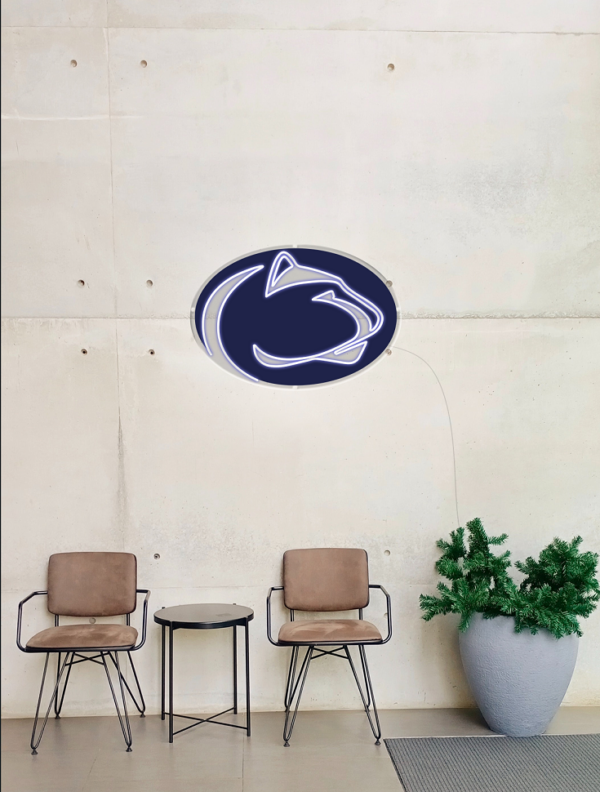 neon signs of Penn State Nittany Lions football