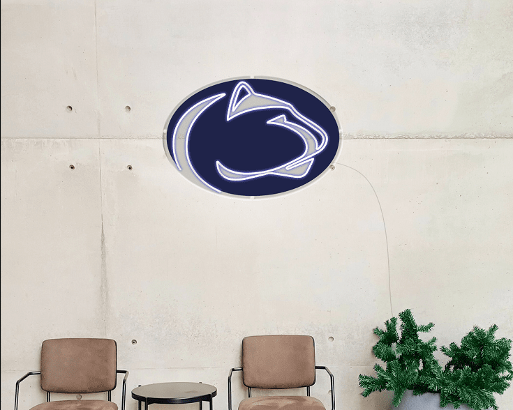 neon signs of Penn State Nittany Lions football