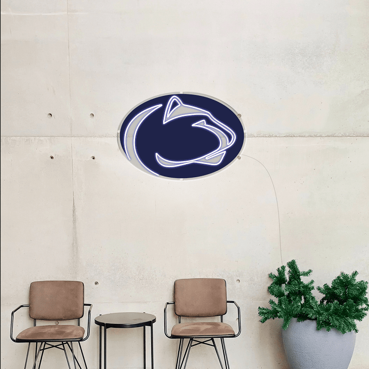 neon signs of Penn State Nittany Lions football