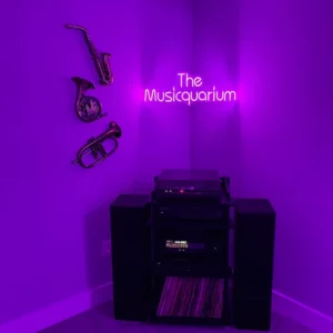 the musicquarium neon sign purple