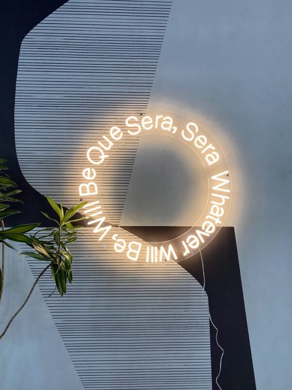 white round neon sign, custom neon sign in softwhite