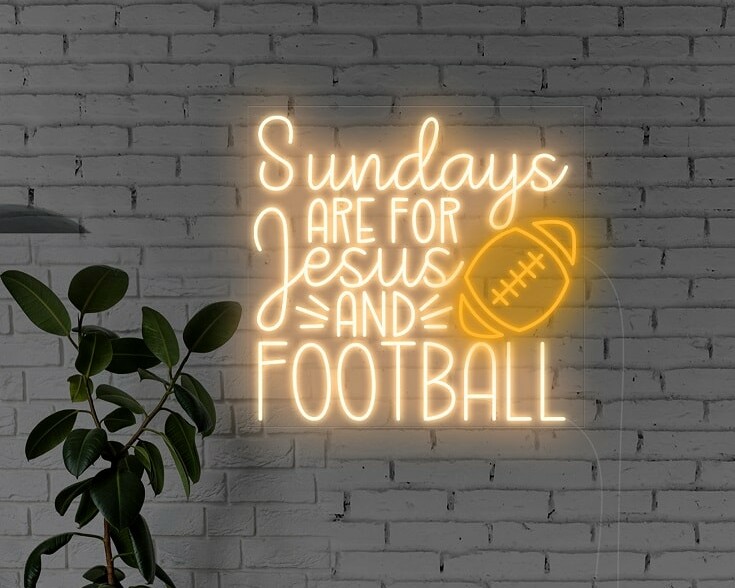 football sunday neon sign, custom neon sign for football