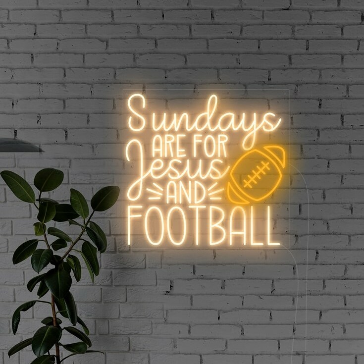 football sunday neon sign, custom neon sign for football