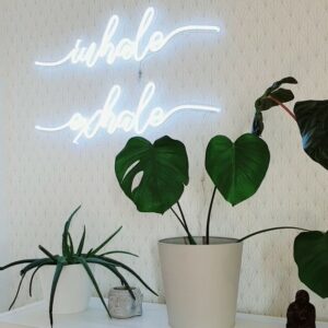 inhale exhale neon light, custom neon sign, livingroom neon light