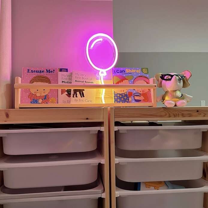 pink ballon neon sign for nursery, pink neon sign for kids