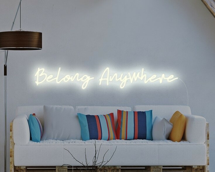 soft white color custom neon sign