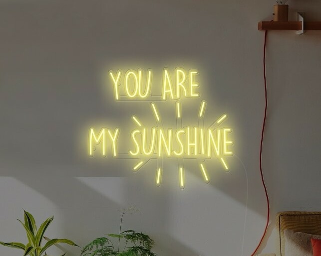 you are my sunshine quote neon sign, custom quote neon light