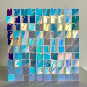 shimmer wall Rainbow mermaid color, blue disco party theme