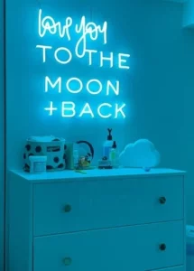 love you to the moon and back neon sign