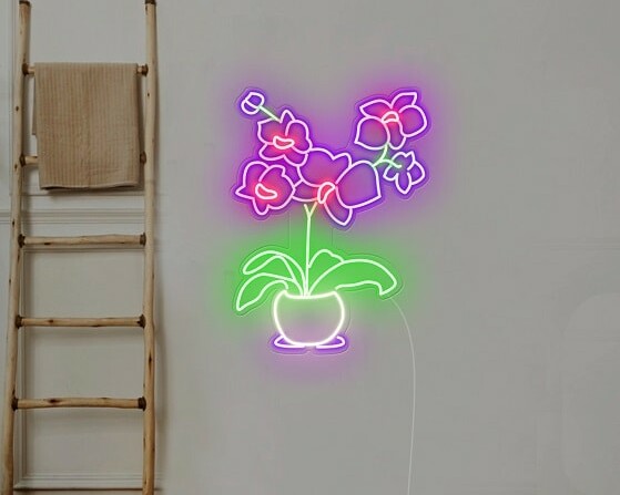 orchid neon light best for home decor and gift