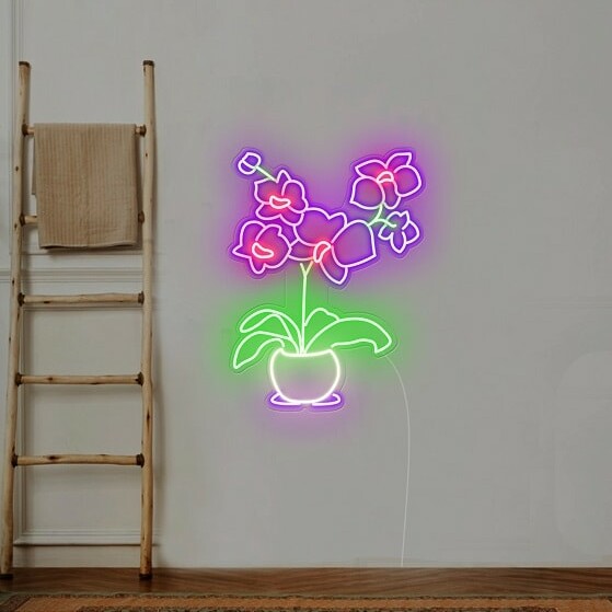 orchid neon light best for home decor and gift