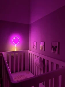 pink balloon neon sign for nursery