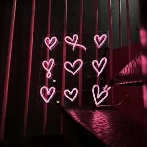 pink hearts neon signs, custom neon sign for women