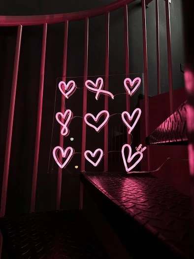 pink hearts neon signs, custom neon sign for women