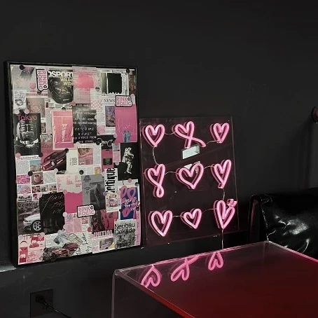 pink led neon sign, custom neon signs with hearts