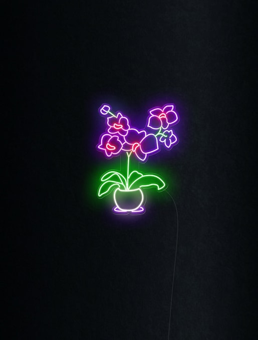 Elegant Orchid LED Neon Light Sign