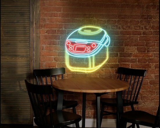 rice cooker neon sign, uncle roger neon light