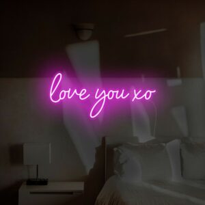 romantic neon lights in pink, love romance neon sign