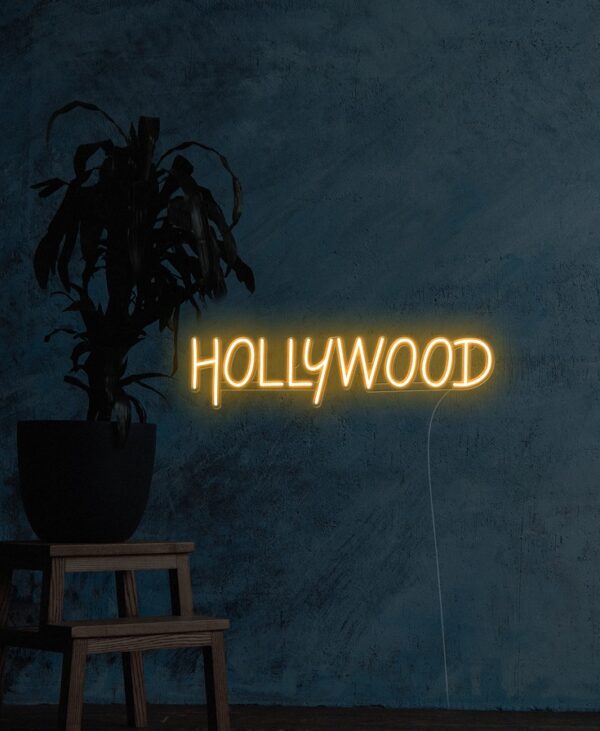 HOLLYWOOD-NIGHT-VERSION vintage neon sign business logo