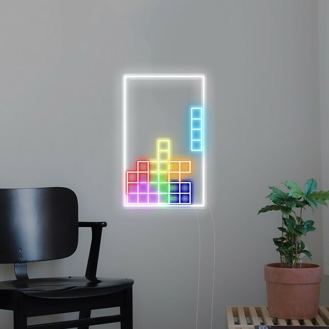 tetris-day-version cool funny gamer man cave decor neon sign