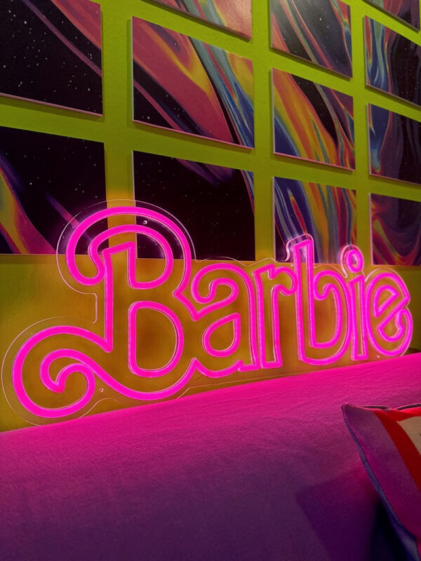 Barbie the movie pink aesthetic neon sign