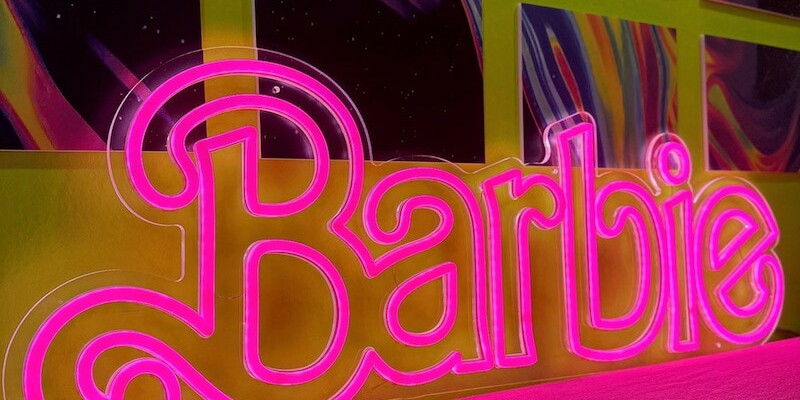 Barbie the movie pink aesthetic neon sign