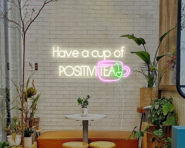 Have A Cup Of Positivitea Quote Neon Sign-Day-Version