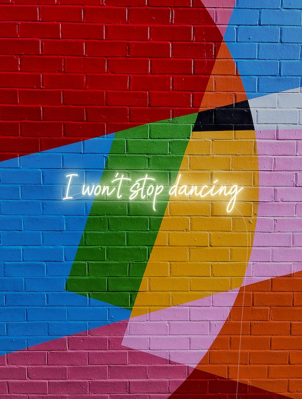 I Won't Stop Dancing Quote Neon Light-DAY-VERSION