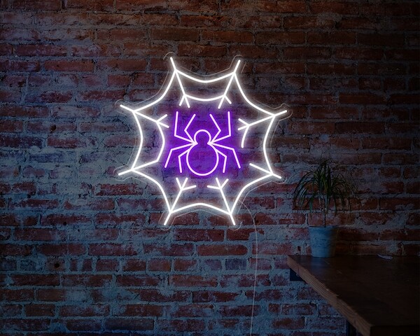 Spider Halloween Holiday Neon Light-Night-Version