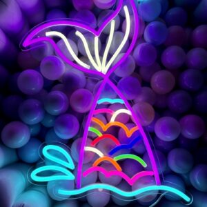 mermaid tail pink purple aesthetic neon sign