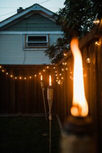 Tiki Torches party backyard decoration