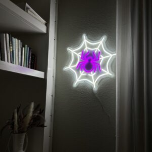 spider halloween decor neon sign