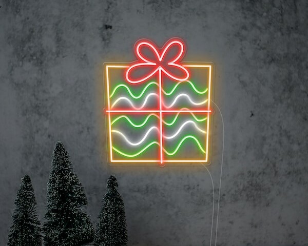 Christmas Present Neon Light DAY-VERSION