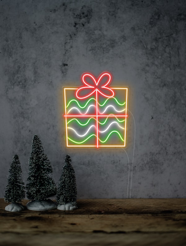 Christmas Present Neon Light DAY-VERSION