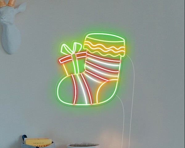 Christmas stocking Neon Light DAY-VERSION