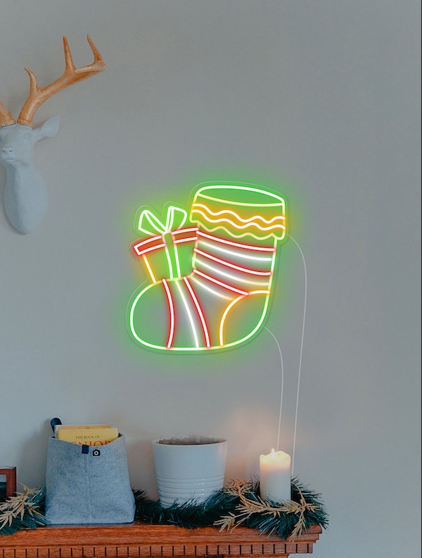 Christmas stocking Neon Light DAY-VERSION