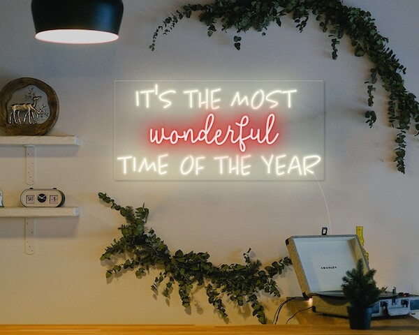 It’s the most wonderful time of the year Christmas Neon Sign Day-Version