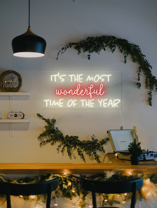 It’s the most wonderful time of the year Christmas Neon Sign Day-Version