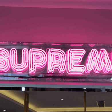 Supreme pink glass neon light sign