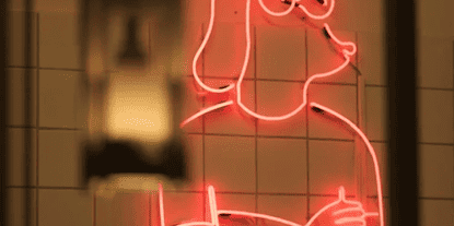 comic dog business custom red glass neon
